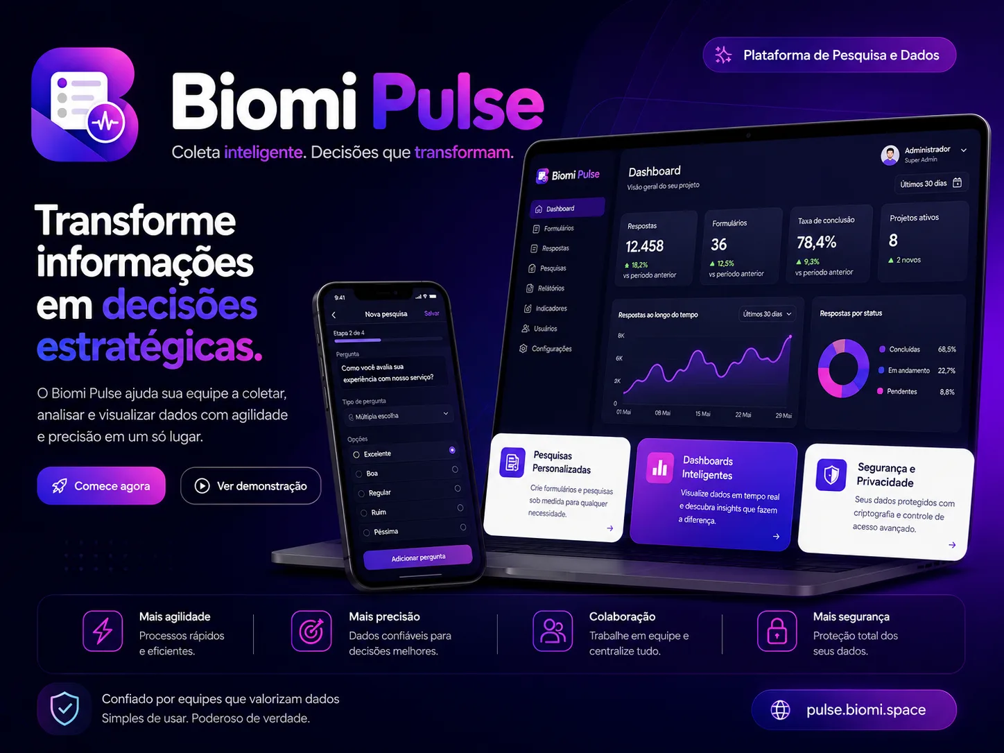 Create surveys and forms with Biomi Pulse